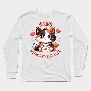 Adorable Calico Cat Valentine's Day for Cat Lovers Long Sleeve T-Shirt